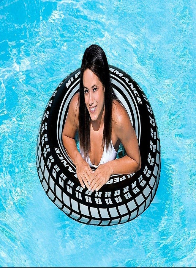 KPS Swimming Ring Tire | Inflatable Pool Float Summer Tube | Anti Flip Tube for Water Fun/Beach Party | Round Shaped Pool Ring | for Water Activity (Pack of 1,Multicolor)(80cm) - Image 2